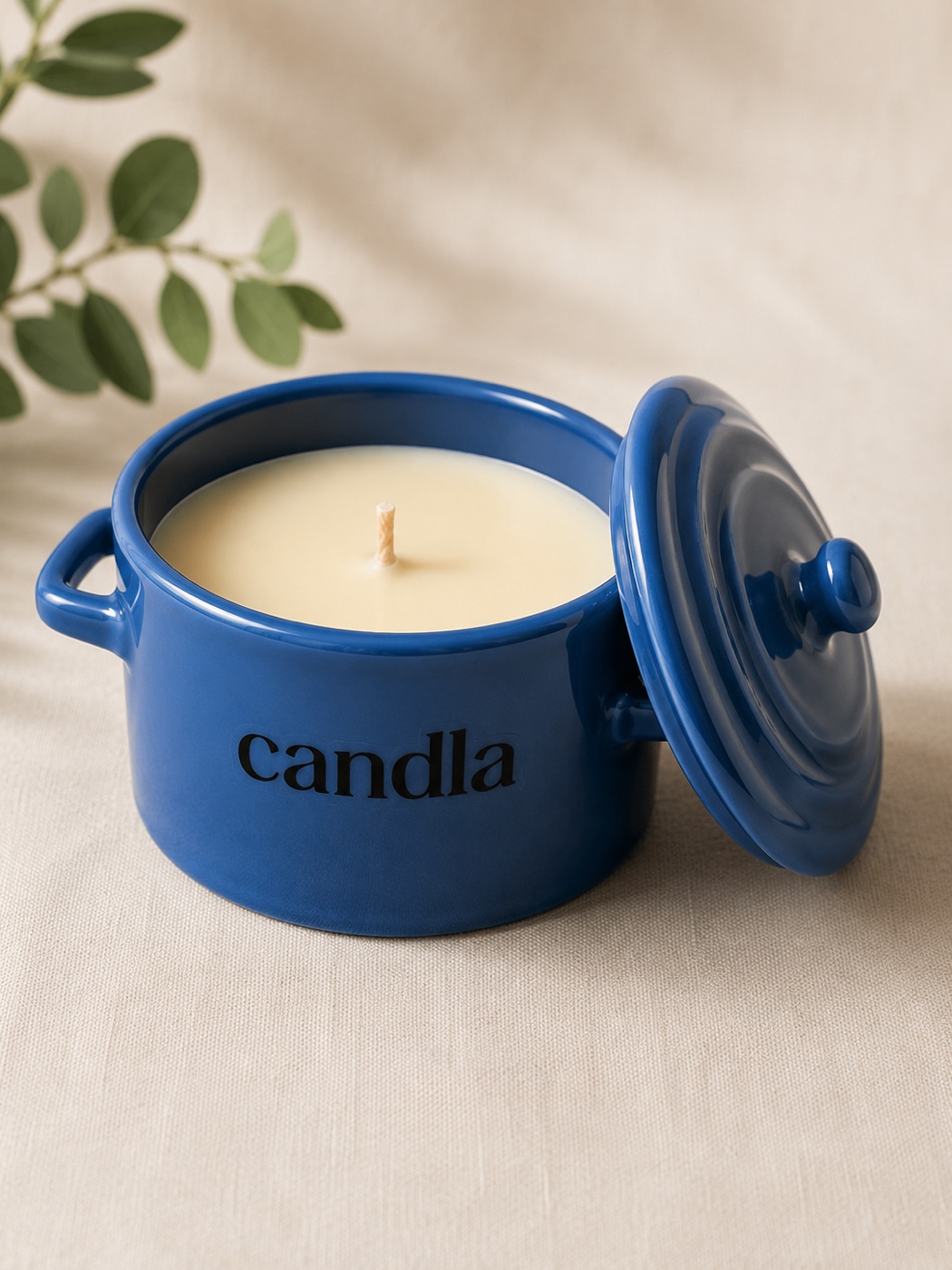 Panelinha azul Candla com vela