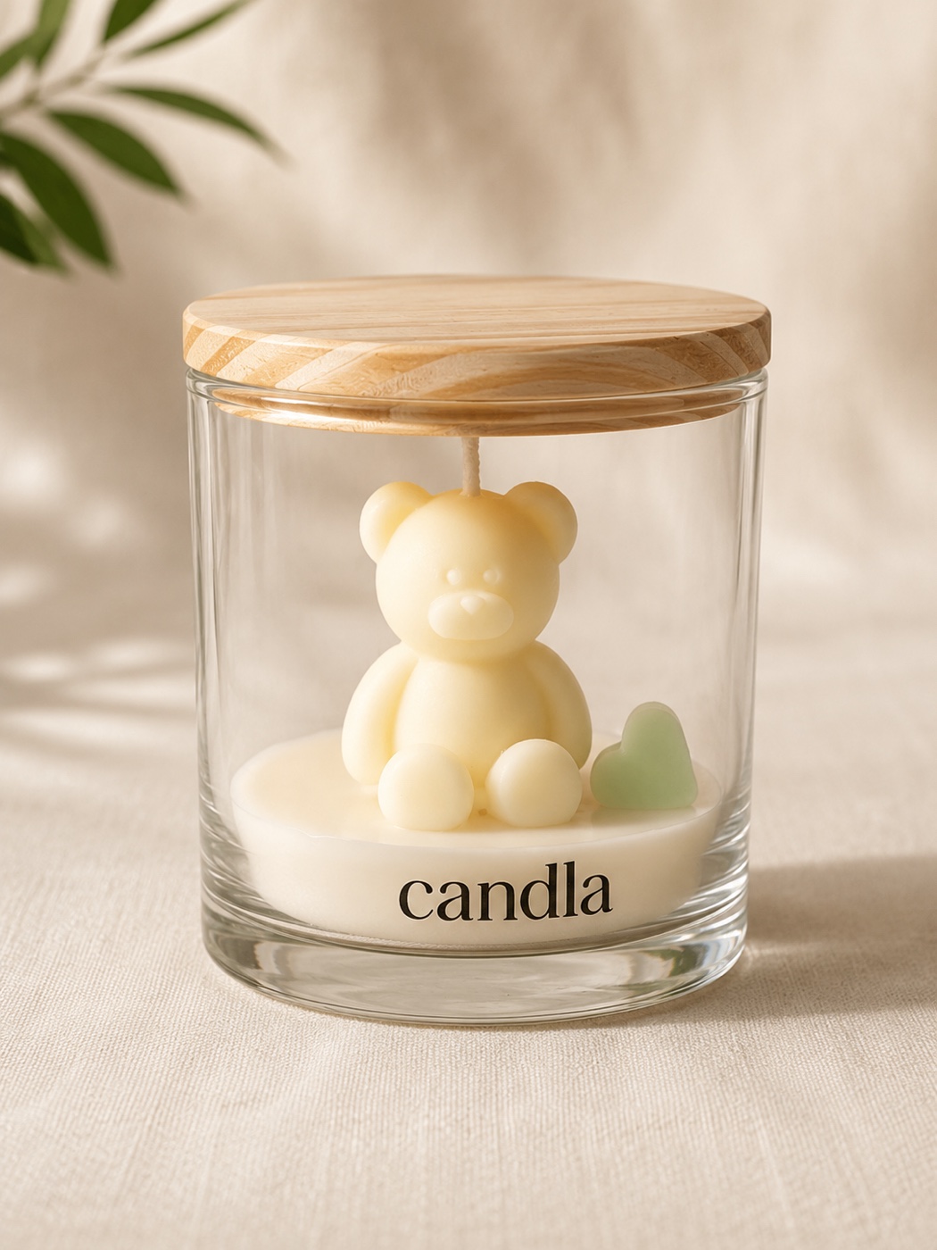 Vela Urso Candla em pote de vidro